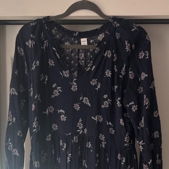 Old Navy Floral-Print Textured-Dobby Midi Swing Dress for Women, Size Small - Picture 4 of 5